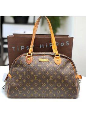 Louis Vuitton Monogram Montorgueil PM Shoulder Bag with LV Shopping Bag